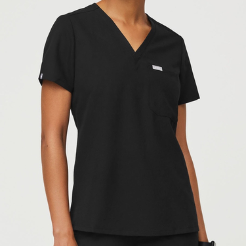 Figs Black Catarina Scrub Top Size Small